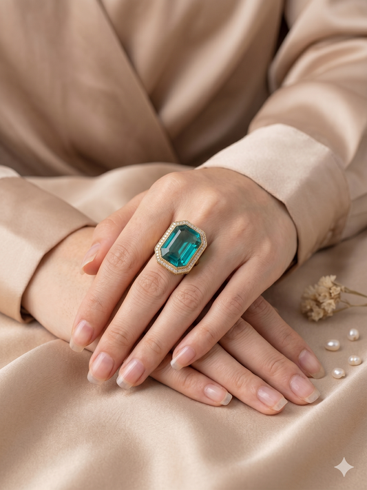 The Zenith Aquamarine Cocktail Ring