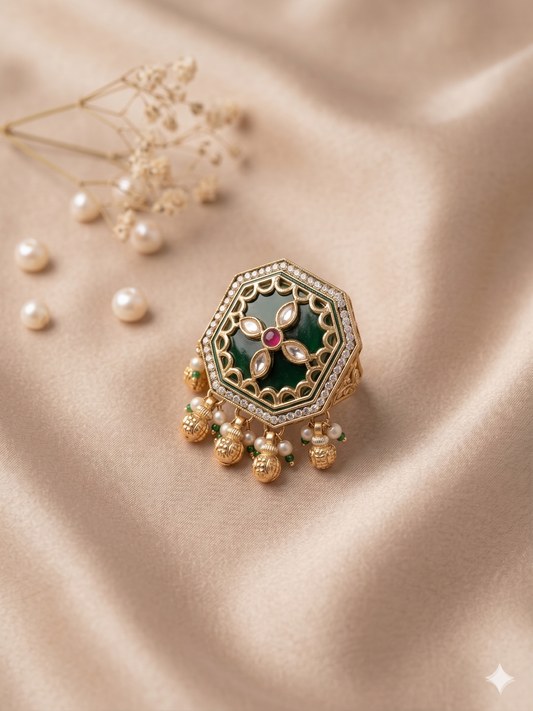The Rajwada Emerald Bloom Ring